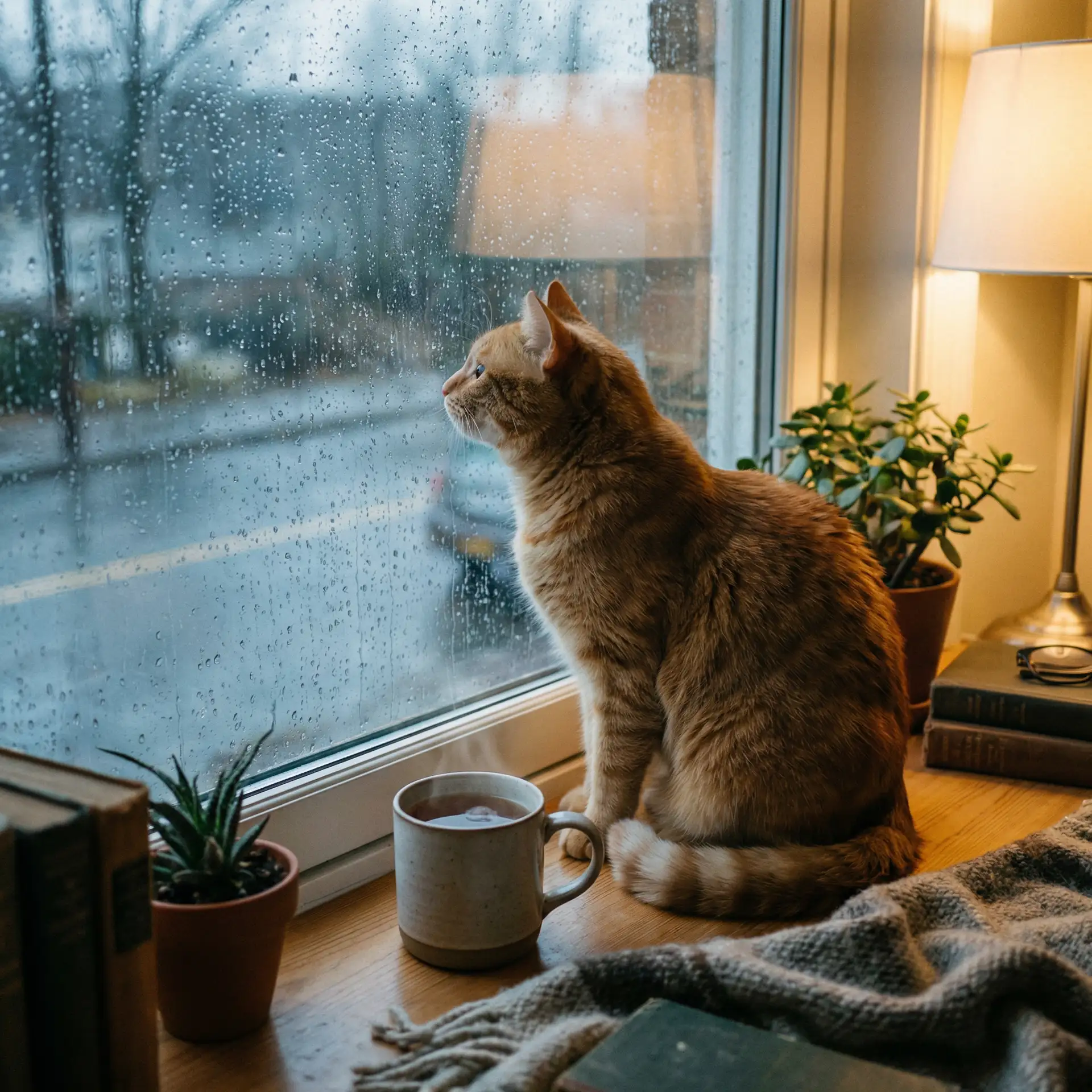 猫咪望着窗外的雨 - 倾城之恋在线观看